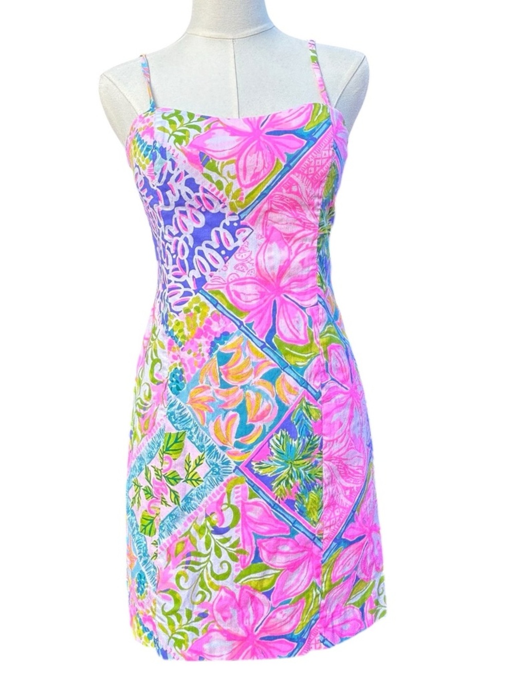 Lilly Pulitzer Shelli Stretch Shift Come Out Of Your Shell Tie-Back Dress Sz 4